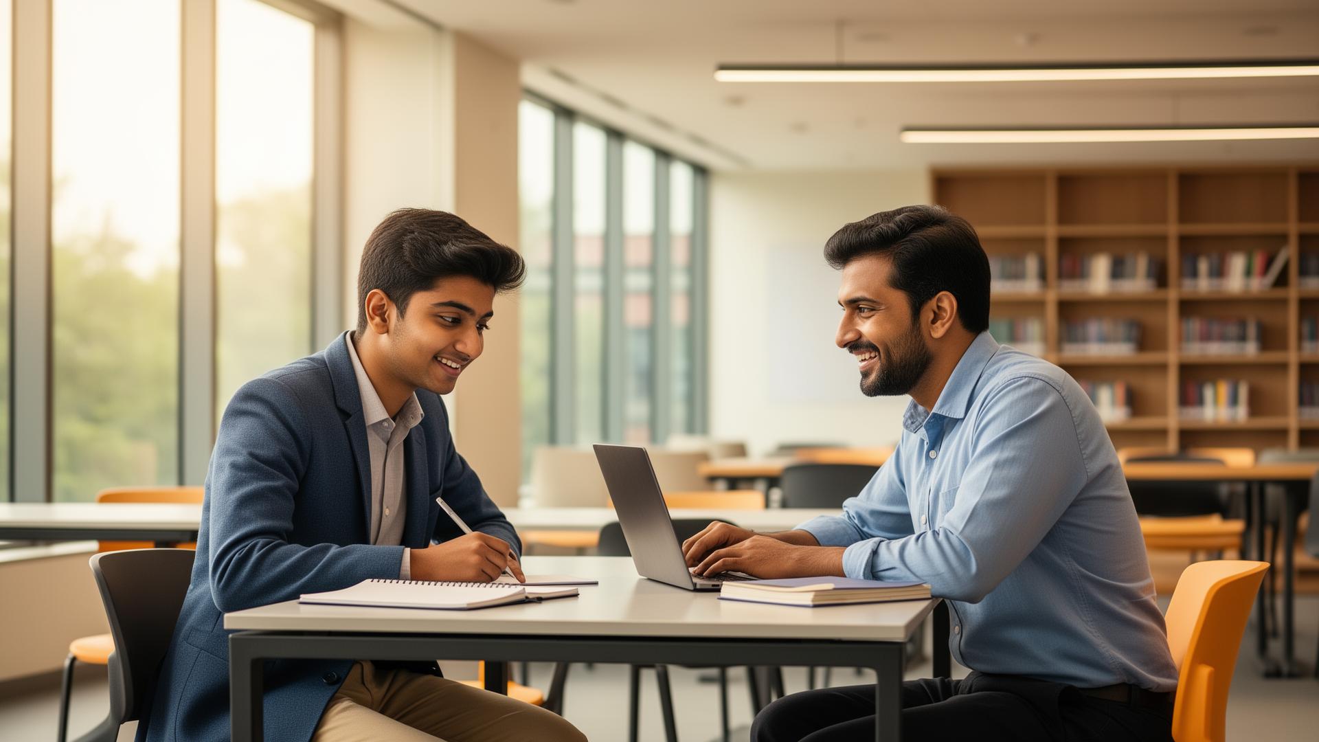 UIBS student learning with mentor